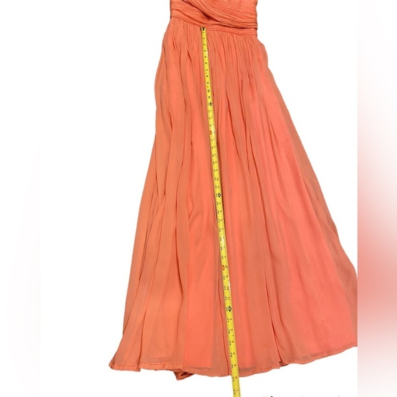 JCrew Silk Sheer Chiffon Heidi Gown- Pastel Coral Formal Bridesmaid Dress-size 2 - Picture 11 of 15